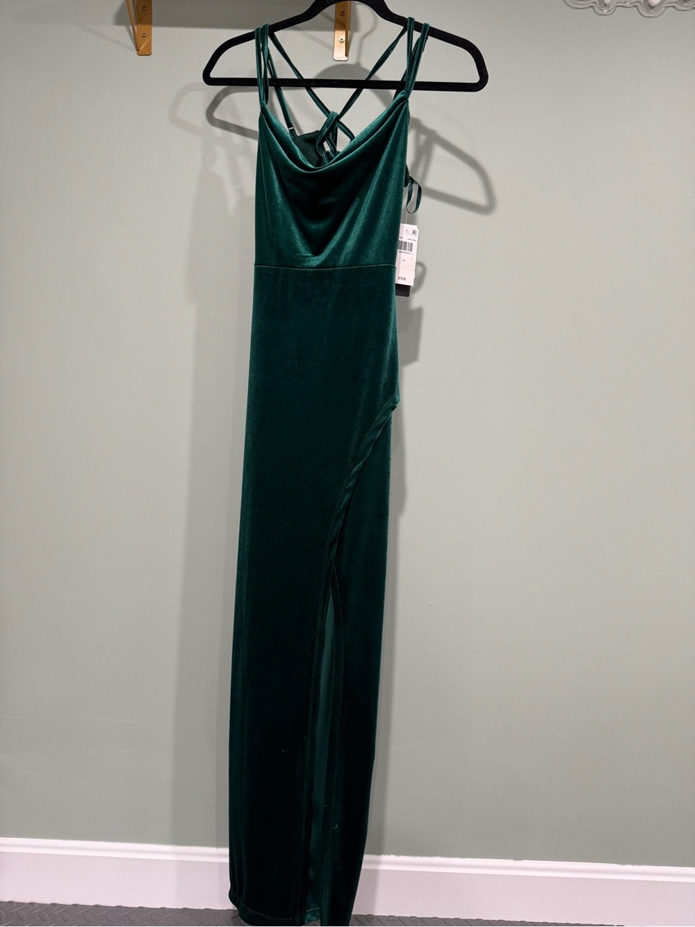 City Studio Emerald Green Velvet Prom Dress